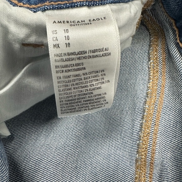 American Eagle Outfitters Blue Jean Shorts Distressed Cut-Off - Picture 4 of 4